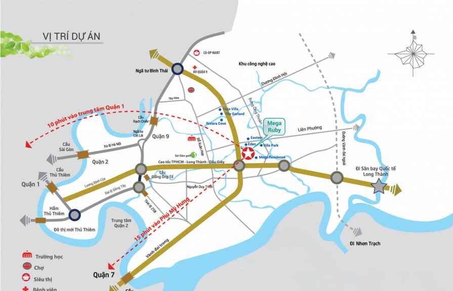 Bản đồ vị trí dự án Mega Ruby Khang Điền